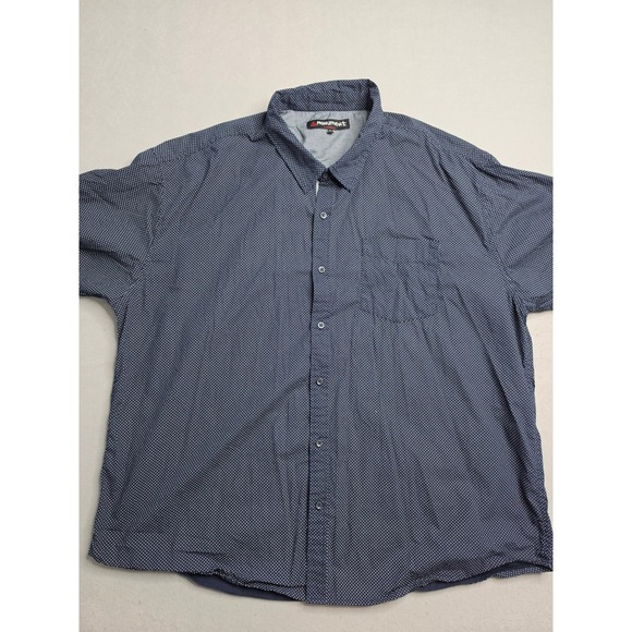 Monument Other - Monument Shirt Men's 4X Navy Blue Polka Dot 100% Cotton Button-Up‎ Everyday Wear